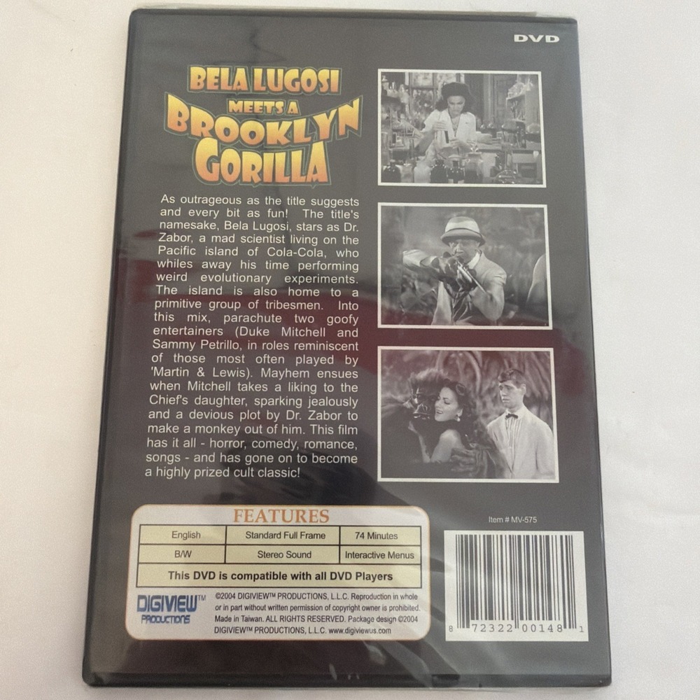 Bela Lugosi Meets a Brooklyn Gorilla DVD Digitally Remastered Cult Classic New - Picture 4 of 4